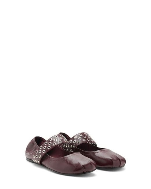 Mango Brown Mary Jane Ballet Flat