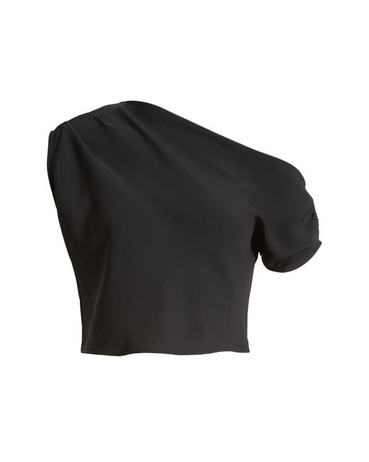 Open Edit Black Asymmetric One-shoulder Top