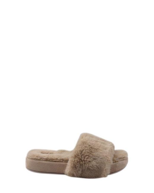 National Comfort Brown Macklin Faux Fur Slipper
