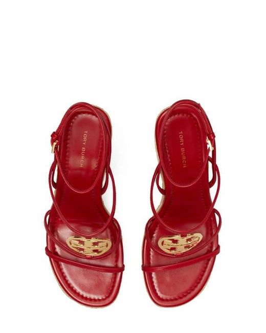 Tory Burch Red Capri Miller Espadrille Wedge