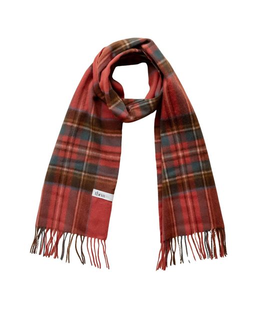 TBCo Red Lambswool Tartan Scarf