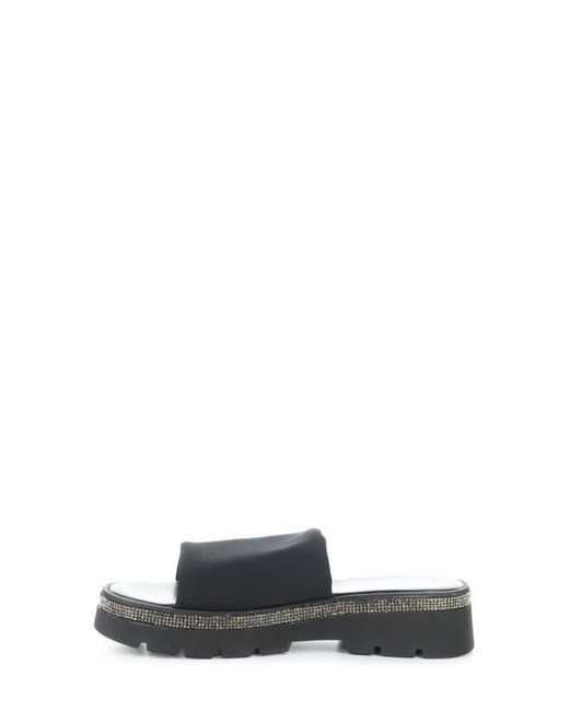 Bos. & Co. Black Counsil Platform Slide Sandal