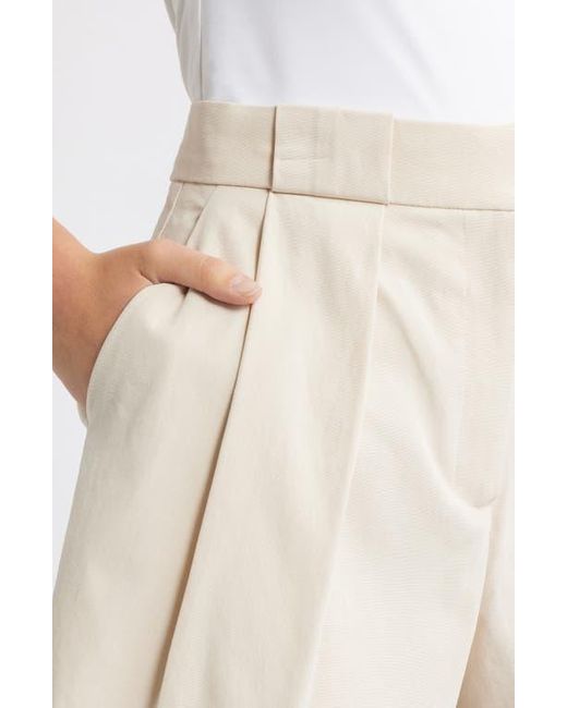 Mango Natural Greta Pleat Front Shorts