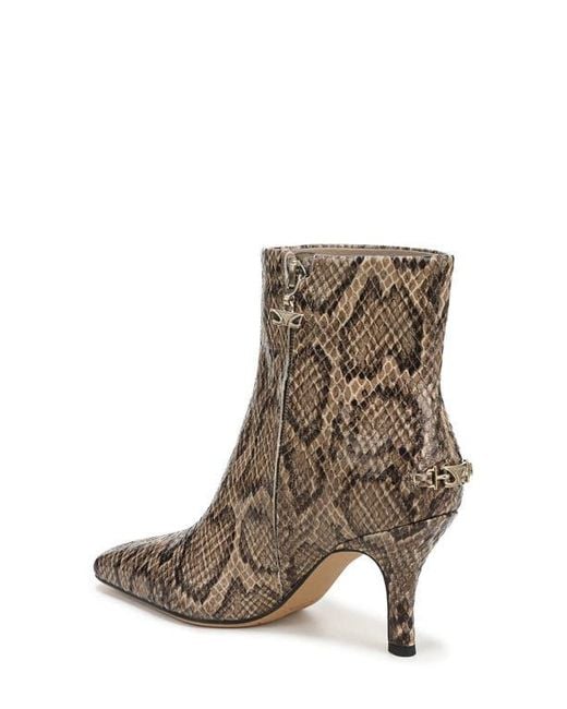 Circus by Sam Edelman Brown Laura Snakeskin Embossed Snip Toe Bootie