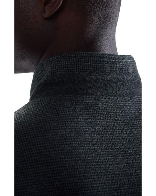 Bugatchi Blue Houndstooth Patern Quarter Zip Top for men