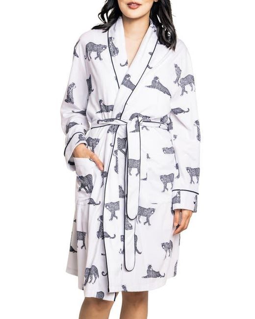 Petite Plume White Panthere De Paris Pima Cotton Robe