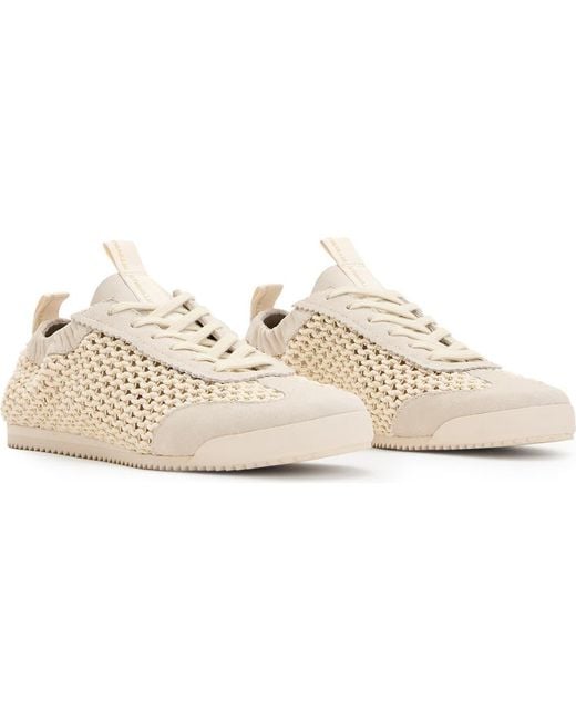 AllSaints White Kenny Woven Runner Sneaker