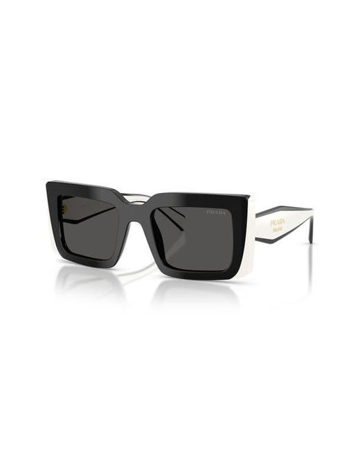 Prada Gray 52Mm Rectangle Sunglasses