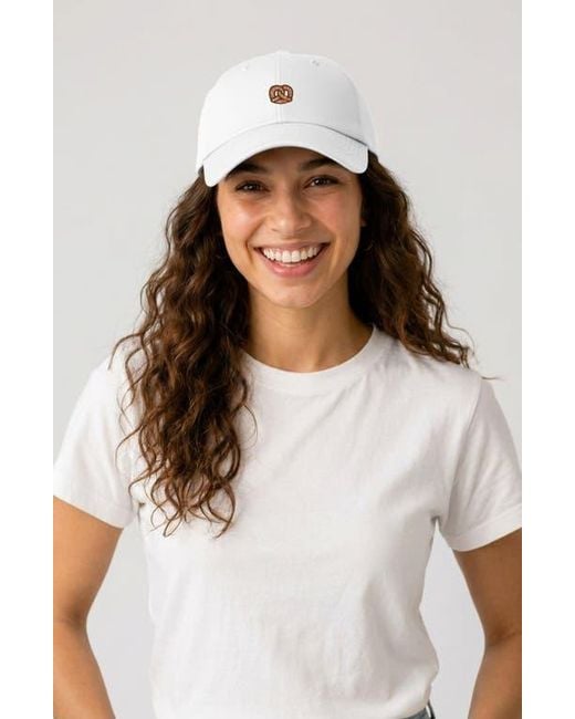 Alix White Pretzel Dad Cap
