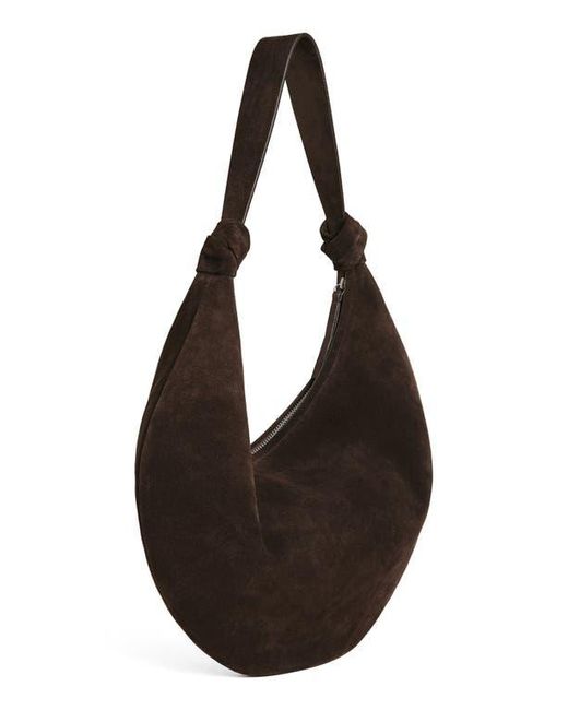 Reformation Black Rhea Suede Hobo Bag