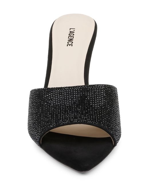 L'Agence Lolita Vi Pointed Toe Slide Sandal in Black | Lyst