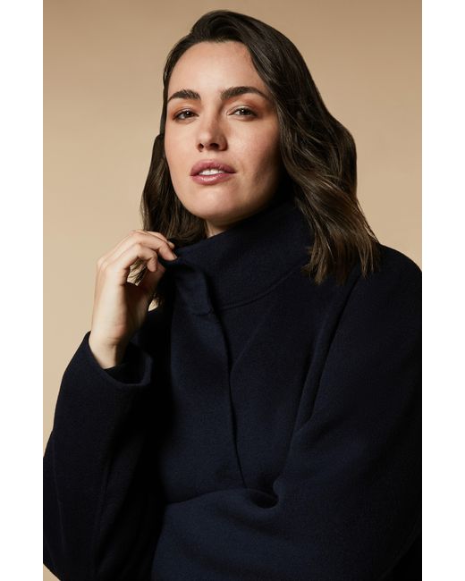 Marina Rinaldi Blue Wool Blend Coat