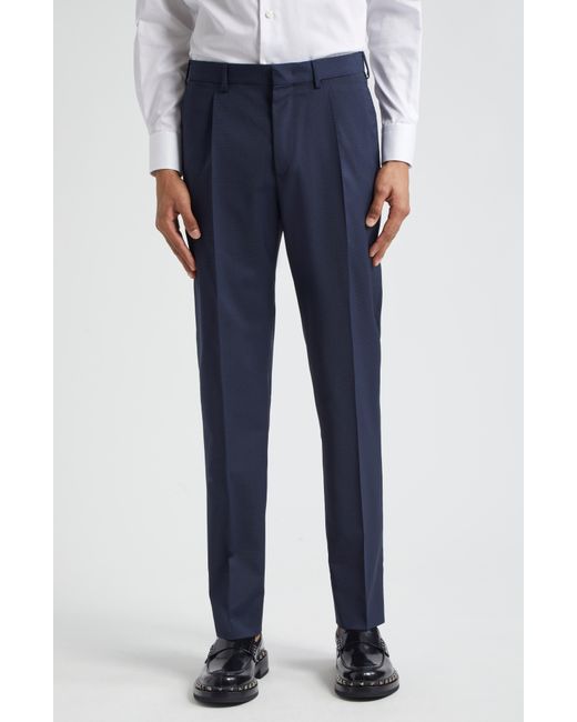 Valentino Blue Crosshatch Stretch Wool Suit for men