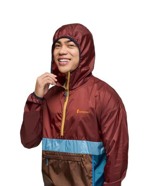 COTOPAXI Red Teca Half-Zip Windbreaker for men