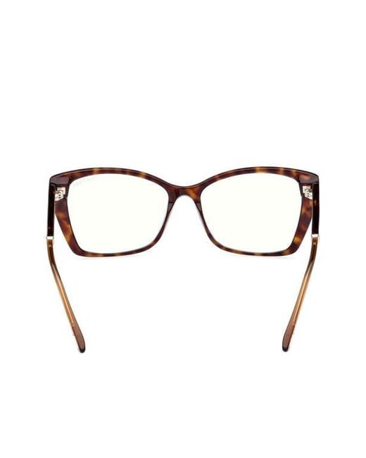 Tom Ford Brown 55Mm Butterfly Light Blocking Optical Glasses