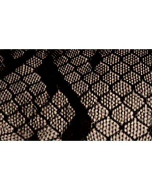 Wolford Black Python Print Net Tights