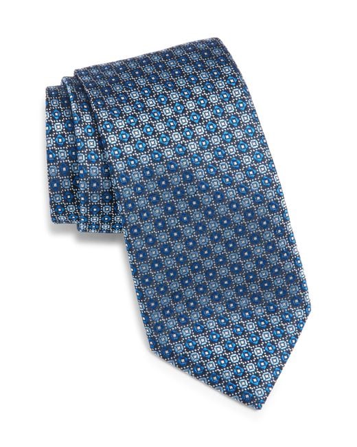 Canali Blue Micro Medallion Silk Tie for men