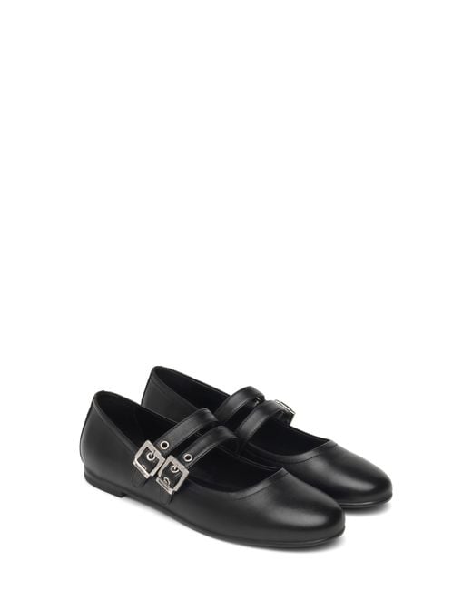 Nero Giardini Black Double Strap Ballet Flat