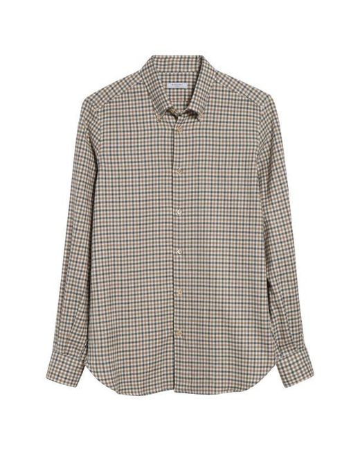 Boglioli Gray Check Button-Down Shirt for men