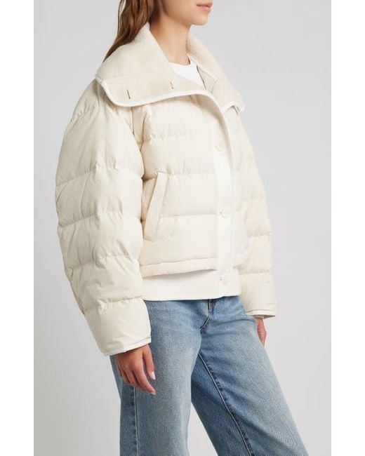 Rag & Bone Natural Gloria Faux Leather & Faux Shearling Down &Feather Fill Jacket