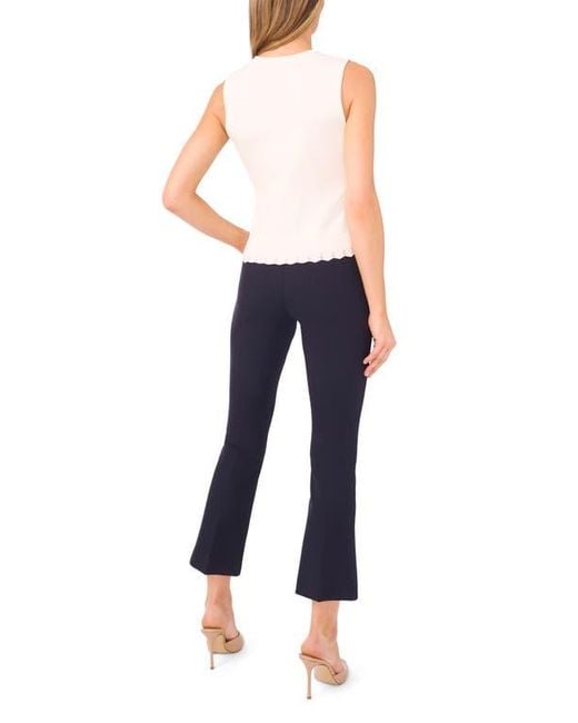 Ted Baker Blue Scallop Hem Sleeveless Sweater