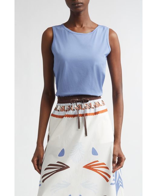 Herno Blue Cotton Jersey Shell