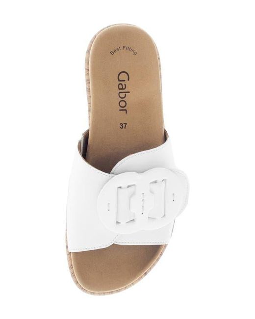 Gabor White Platform Slide Sandal
