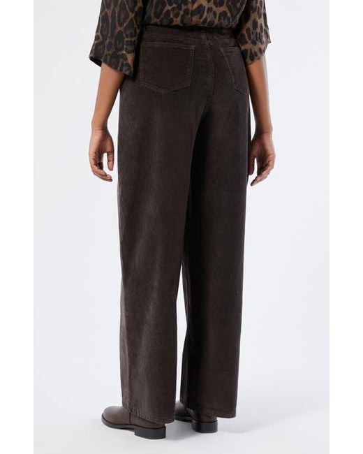 Marina Rinaldi Black Medea Wide Leg Corduroy Pants
