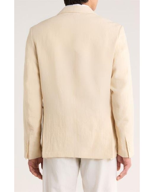 Percival Natural Tailored Fit Solid Linen Blazer for men