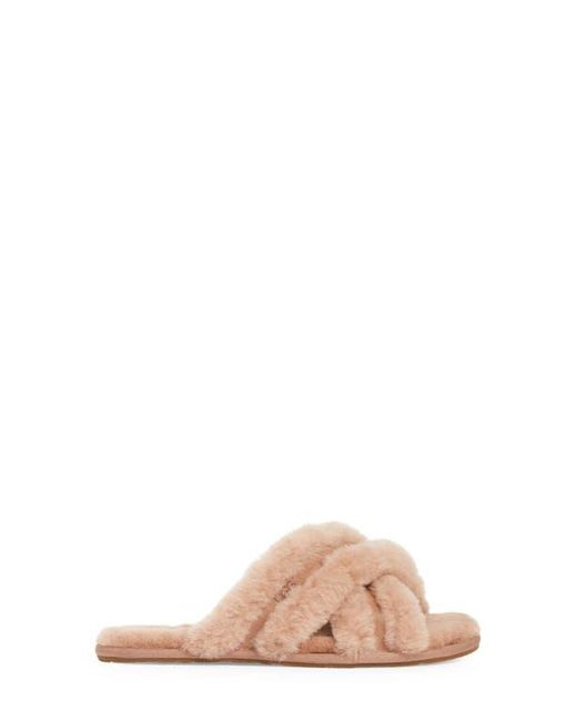 Ugg Pink Scuffita Genuine Shearling Slide Slipper