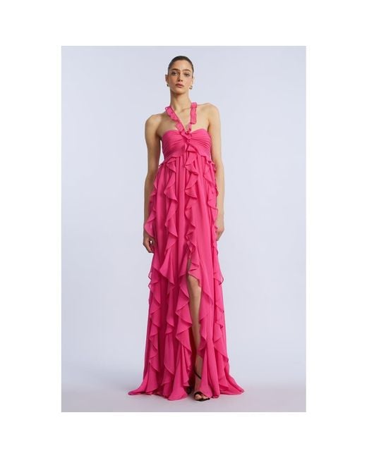 bcbg pink chiffon dress Bcbg girls pink chiffon Swiss dots ruched waist ruffle sleeve dress 12