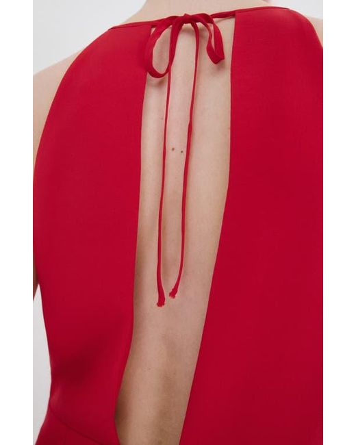 Mango Red Open Back Halter Neck Jumpsuit