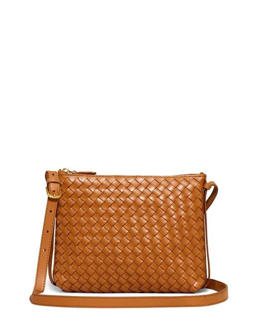 Madewell Brown Woven Leather Crossbody Bag