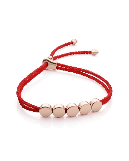 Monica Vinader Red Linear Bead Friendship Bracelet
