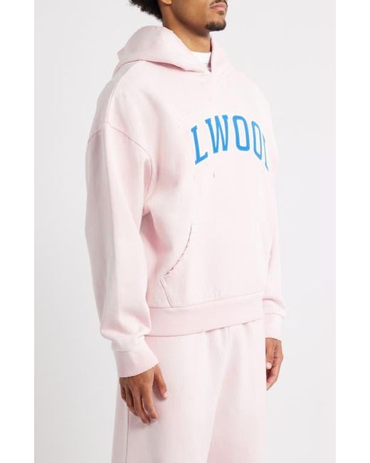 Elwood Pink Fireside Distressed Logo Hoodie for men