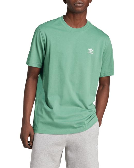 Adidas Originals Green Essentials Trefoil Embroidered Cotton T-shirt for men