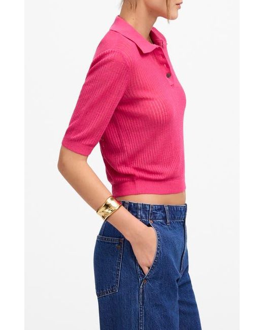 Madewell Red Short Sleeve Polo Sweater