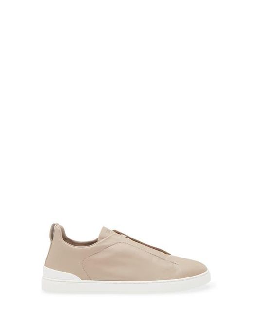 Zegna Natural Triple Stitch Slip-On Sneaker for men