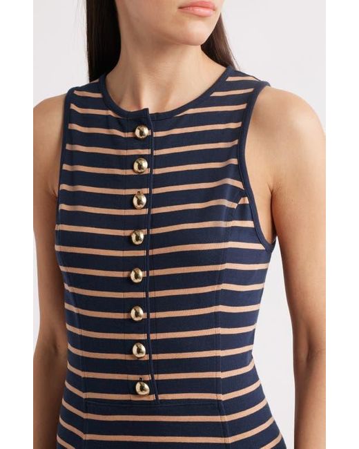 Nation Ltd Black Jayna Stripe Sleeveless Fit & Flare Minidress