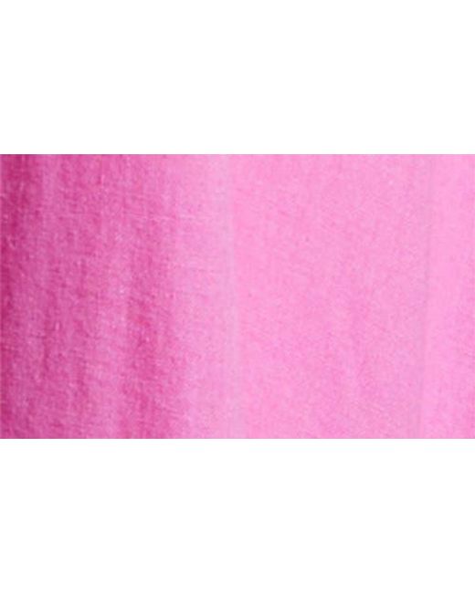 Treasure & Bond Pink Short Sleeve Button Down Linen Blend Midi Dress