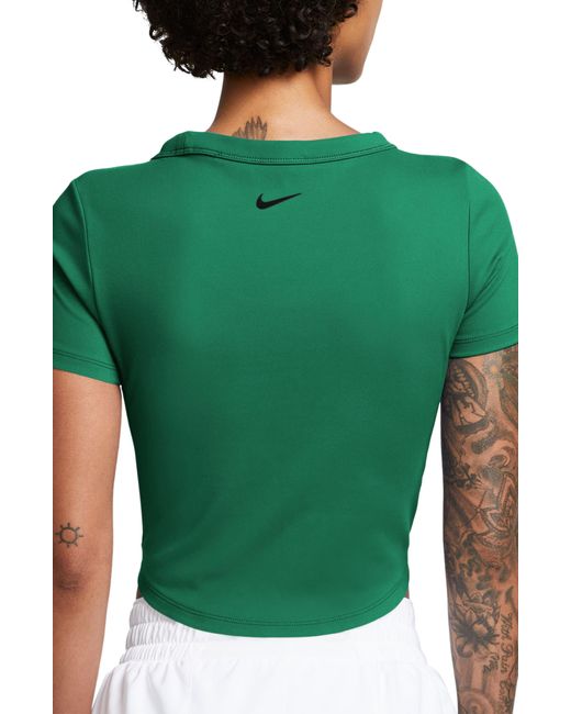 Nike Green Phoenix Fleece Short Sleeve Crop Sweatshirt