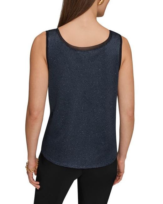 Donna Karan Blue Sequin Shell Top