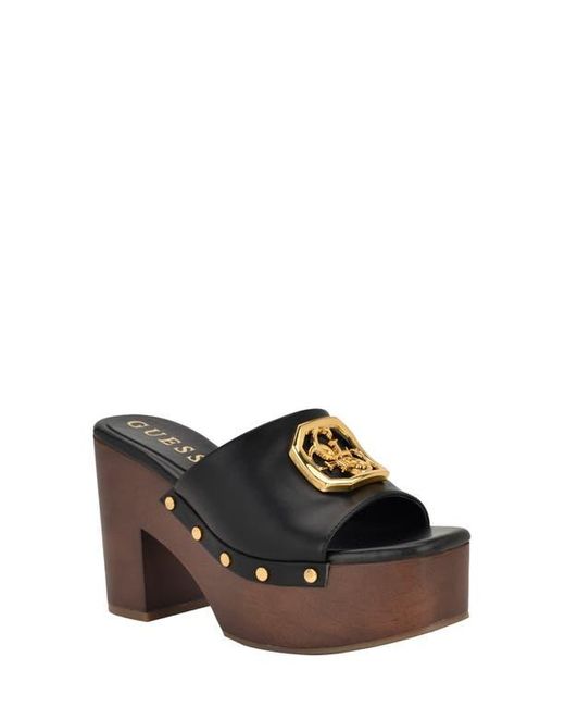 Guess Black Qisha Platform Slide Sandal