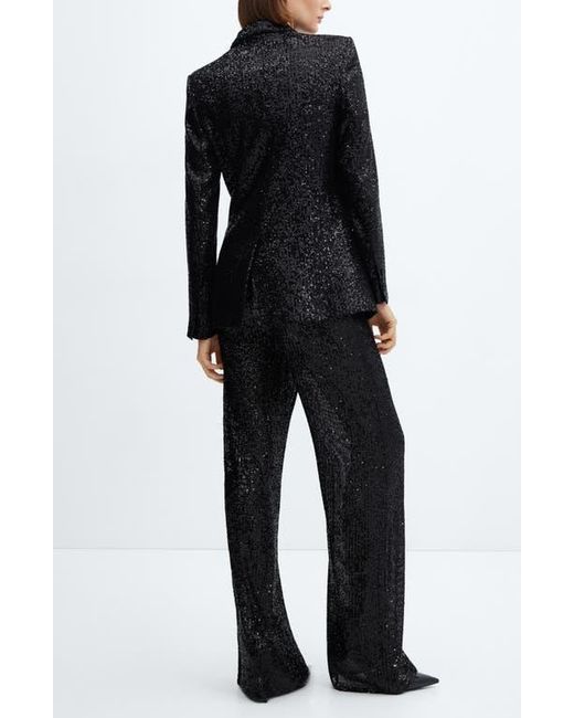 Mango Black Sequin Blazer