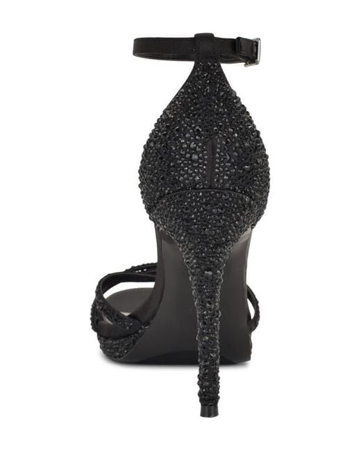 Nine West Black Lartay Platform Ankle Strap Sandal