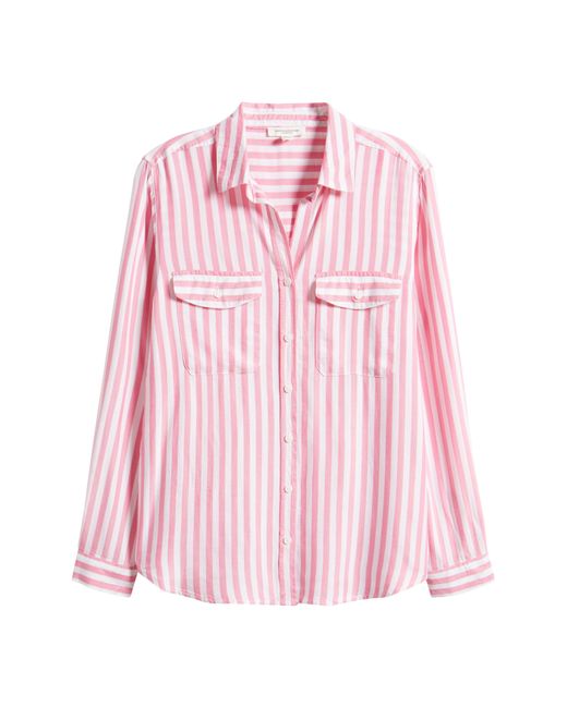Beach Lunch Lounge Red Finley Stripe Button-up Shirt