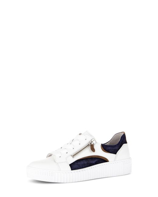 Gabor White 83.330 Zip Platform Sneaker