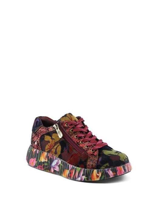 Spring Step Red Dallyn Floral Platform Sneaker