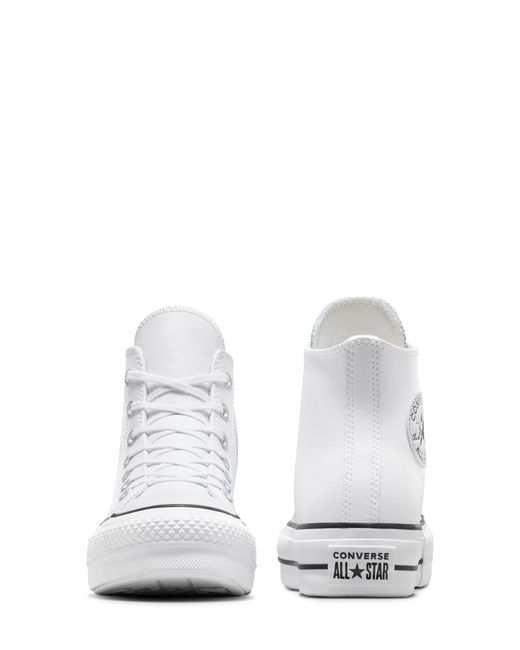 Converse White Chuck Taylor All Star Lift High Top Leather Sneaker