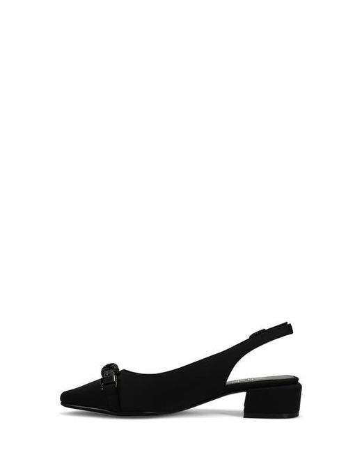 Vaneli Black Jeweled Slingback Block Heel Pumps